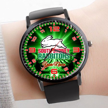 South Sydney Rabbitohs NRL 3D Men Leather Hand Watch Personalized Gift For Fans For Father For Fan