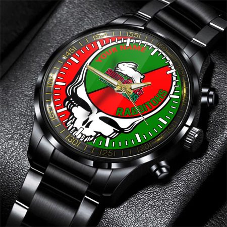 South Sydney Rabbitohs NRL Personalized 3D New Men Skull Hand Watch Gift For Fans For Father For Fan