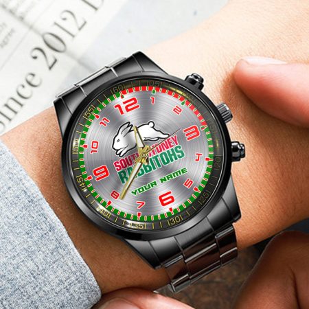 South Sydney Rabbitohs NRL Personalized Black Hand Watch Gift For Fans