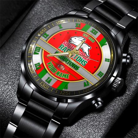 South Sydney Rabbitohs NRL Personalized Black Hand Watch Gift For Fans