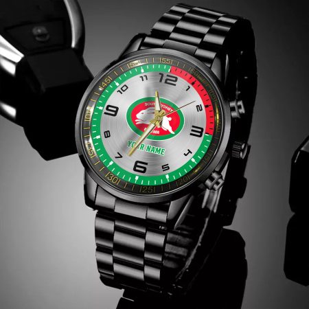 South Sydney Rabbitohs NRL Personalized Black Hand Watch Gifts For Fans