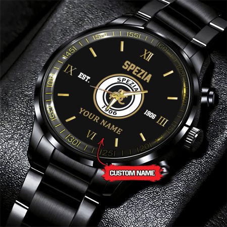 Spezia Serie A Black Fashion Watch Custom Your Name For Fan