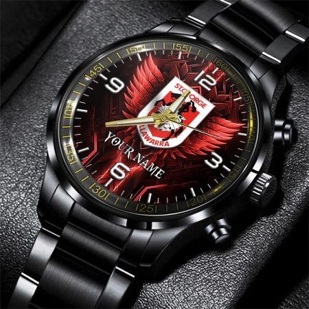 St George Illawarra Dragons NRL Personalized Black Hand Watch Gift For Fans