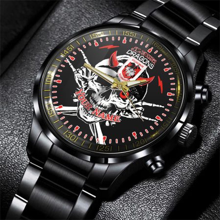 St George Illawarra Dragons NRL Personalized Black Hand Watch Gift For Fans