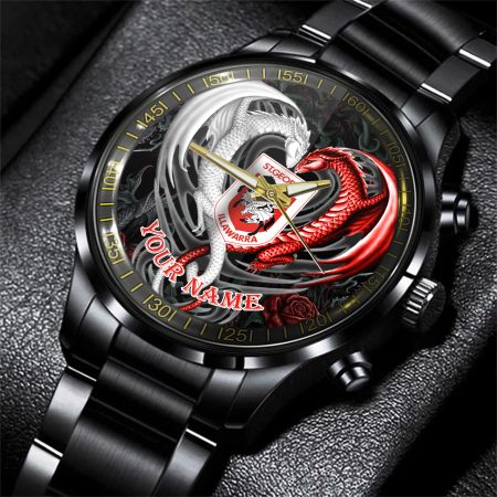 St George Illawarra Dragons NRL Personalized Black Hand Watch Gift For Fans