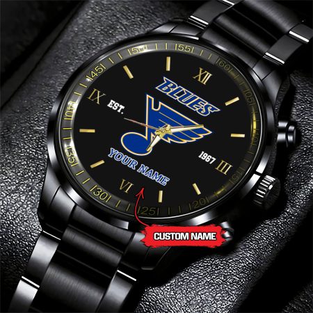 St. Louis Blues NHL Hockey Game Time Custom Black Fashion Watch For Fan
