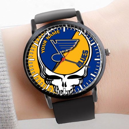 St. Louis Blues NHL Personalized 3D Men Leather Hand Watch Gift For Fans For Father