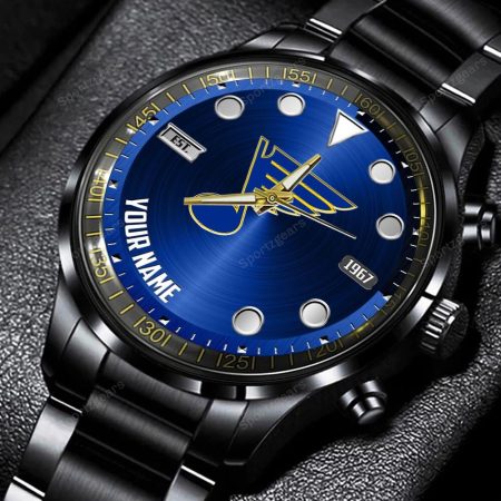St Louis Blues NHL Personalized New Black Hand Watch Gift For Fans