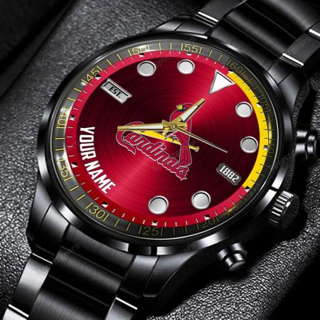 St. Louis Cardinals MLB Personalized New Black Hand Watch Gift For Fans