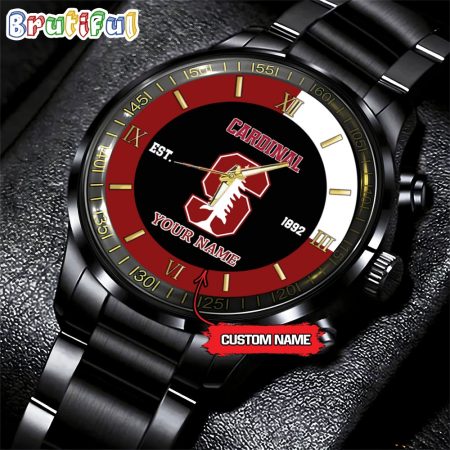 Stanford Cardinal NCAA Personalized Black Hand Watch For Fans