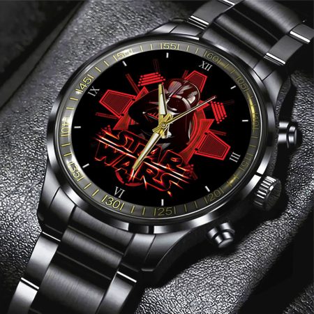 Star War Movie Black Stainless Steel Watch Gift For Fan