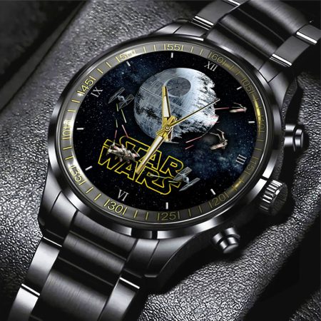 Star War Movie Black Stainless Steel Watch Gift For Fan