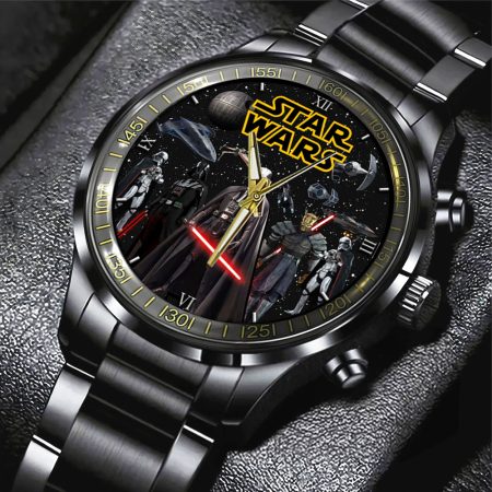 Star Wars Movie Black Stainless Steel Watch Gift For Fan