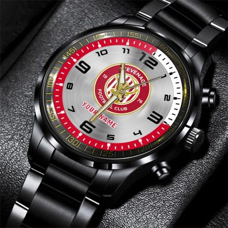 Stevenage EFL Personalized Black Stainless Steel Hand Watch For Fan