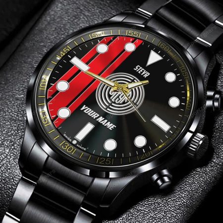 Steyr Tractor Personalized Black Hand Watch Gift For Fans