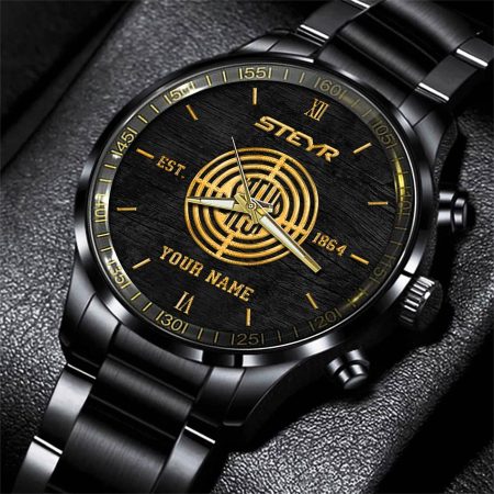 Steyr Tractor Personlazied Black Fashion Hand Watch Gifts For Dad