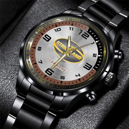 Strickland Tractor Personalized Black Stainless Steel Hand Watch For Fan