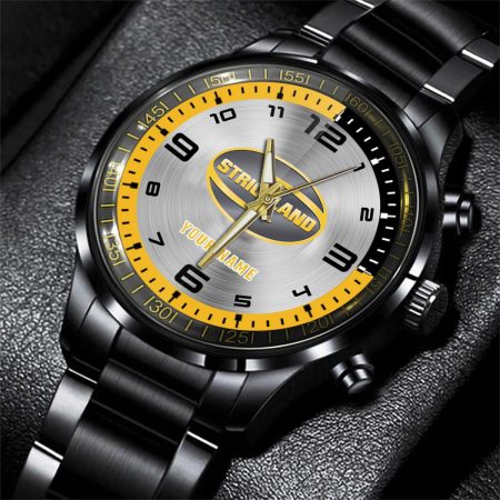 Strickland Tractor Personalized Black Stainless Steel Hand Watch For Fan