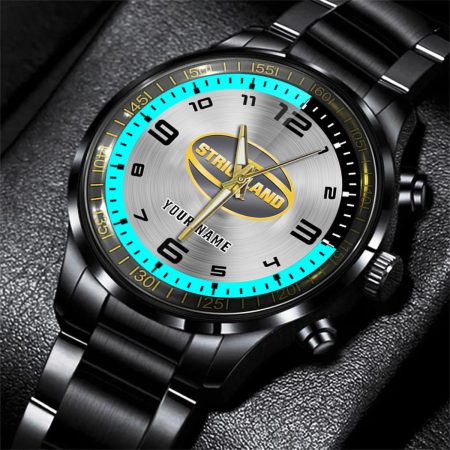 Strickland Tractor Personalized Black Stainless Steel Hand Watch For Fan