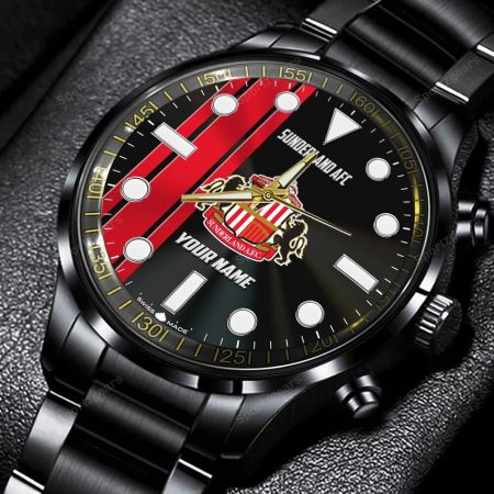 Sunderland AFC Personalized New Black Hand Watch Gift For Fans