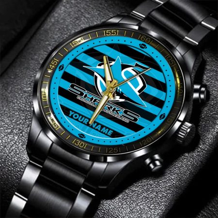 Sutherland Sharks NRL New Personalized Black Hand Watch Gifts For Fans