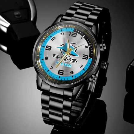 Sutherland Sharks NRL Personalized Black Hand Watch Gifts For Fans