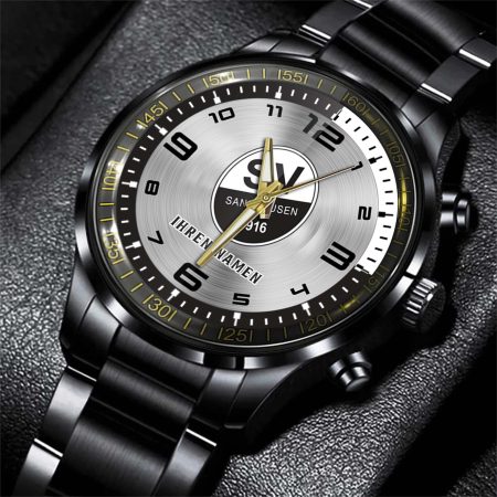 SV Sandhausen Bundesliga Personalized Black Stainless Steel Hand Watch For Fan