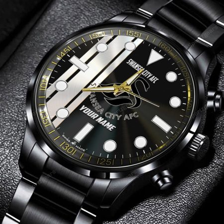 Swansea City AFC Personalized New Black Hand Watch Gift For Fans