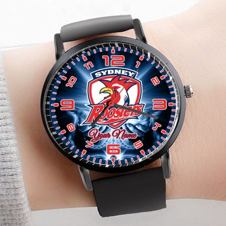 Sydney Roosters NRL 3D Men Leather Hand Watch Personalized Gift For Fans For Father For Fan
