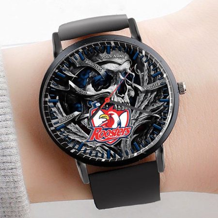 Sydney Roosters NRL 3D Men Leather Hand Watch Personalized Gift For Fans For Father For Fan