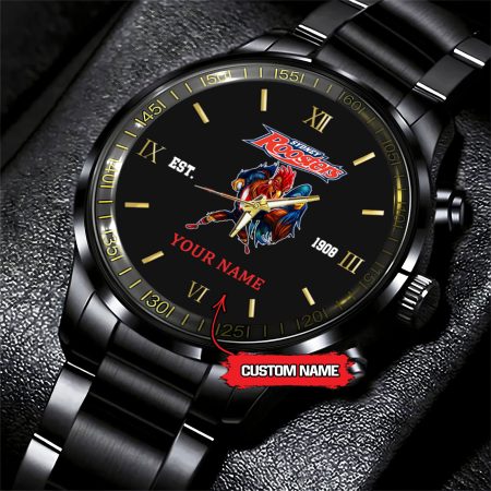 Sydney Roosters NRL Mascot Custom Name Black Fashion Watch