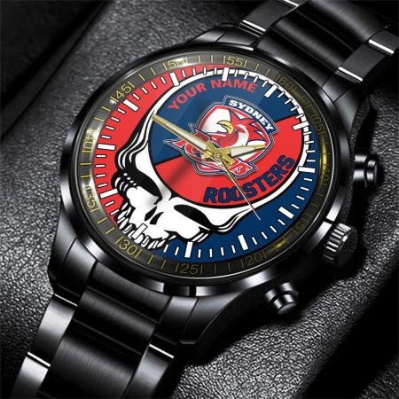 Sydney Roosters NRL Personalized 3D New Men Skull Hand Watch Gift For Fans For Father For Fan