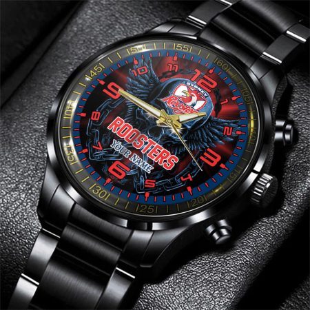 Sydney Roosters NRL Personalized 3D New Men Skull Hand Watch Gift For Fans For Father For Fan