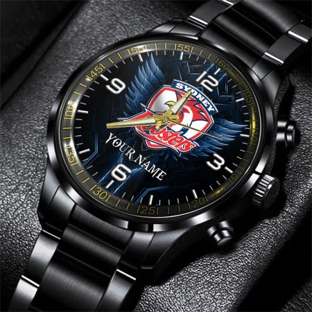 Sydney Roosters NRL Personalized Black Hand Watch Gift For Fans