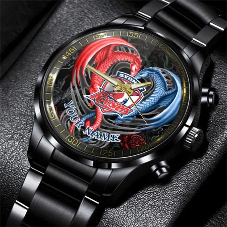 Sydney Roosters NRL Personalized Black Hand Watch Gift For Fans