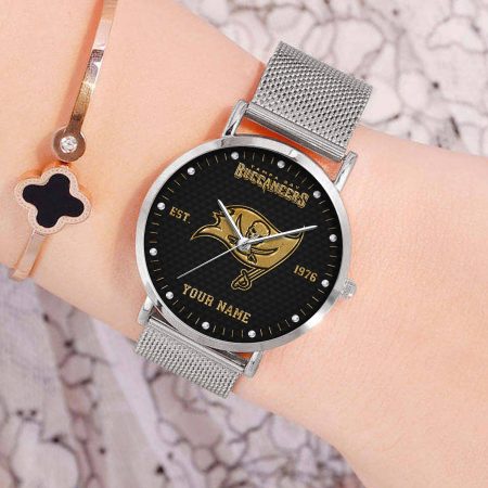 Tampa Bay Buccaneers NFL Black Fashion Watch Custom Your Name