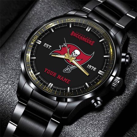 Tampa Bay Buccaneers NFL Personalized Black Fashion Watch Gifts For Fans