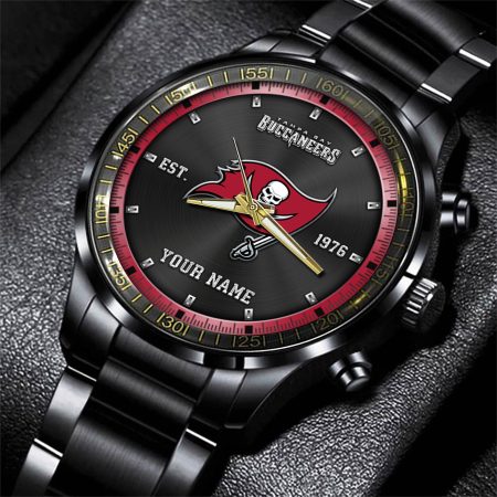 Tampa Bay Buccaneers NFL Personalized Black Fashion Watch Gifts For Fans