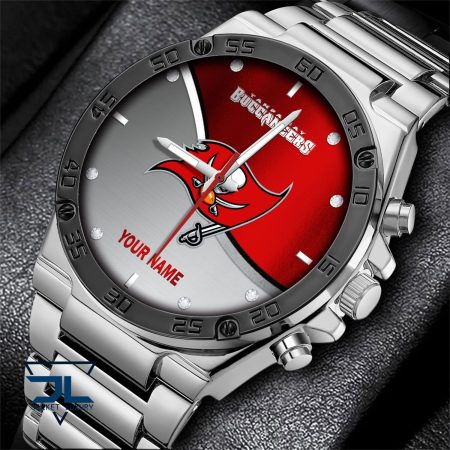 Tampa Bay Buccaneers NFL Personalized Black Hand Watch Gifts For Fans