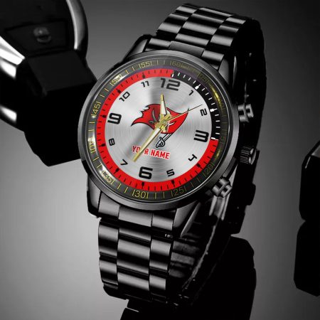 Tampa Bay Buccaneers NFL Personalized Black Hand Watch Gifts For Fans