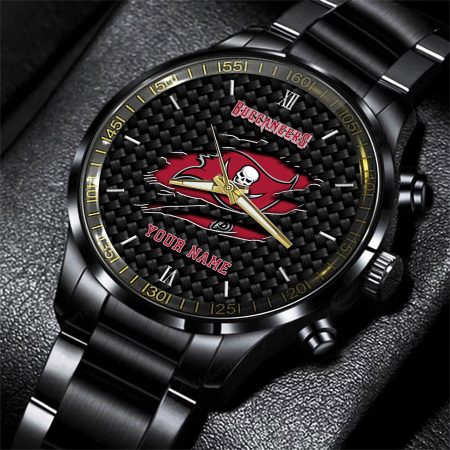 Tampa Bay Buccaneers NFL Personalized Sport Black Fashion Watch For Fan