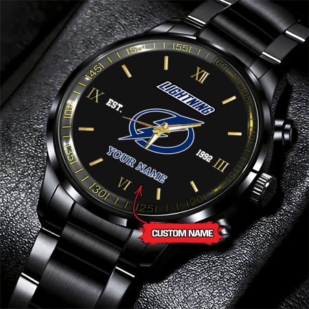 Tampa Bay Lightning NHL Hockey Game Time Custom Black Fashion Watch For Fan