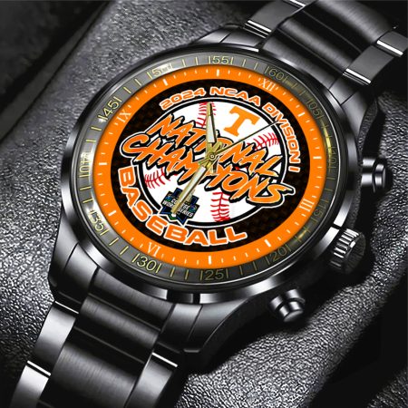 Tennessee Volunteers NCAA Baseball Black Stainless Steel Watch Gift For Fan