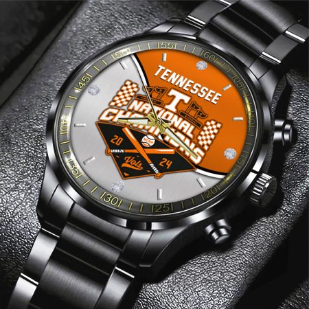 Tennessee Volunteers NCAA Baseball Black Stainless Steel Watch Gift For Fan