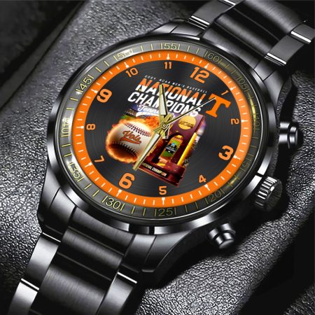 Tennessee Volunteers NCAA Baseball Black Stainless Steel Watch Gift For Fan
