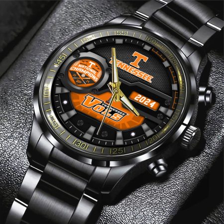 Tennessee Volunteers NCAA Baseball Black Stainless Steel Watch Gift For Fan