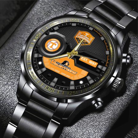 Tennessee Volunteers NCAA Baseball Black Stainless Steel Watch Gift For Fan