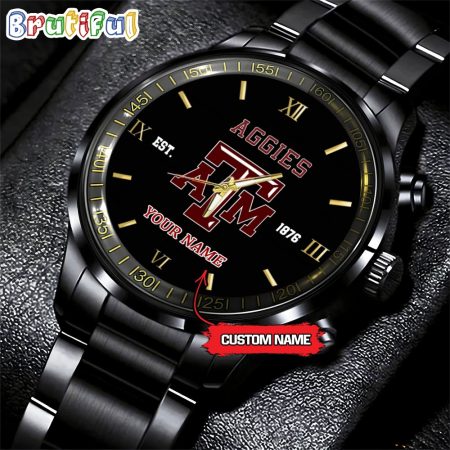 Texas A&M Aggies NCAA Personalized Black Fashion Watch Football Watch For Fans