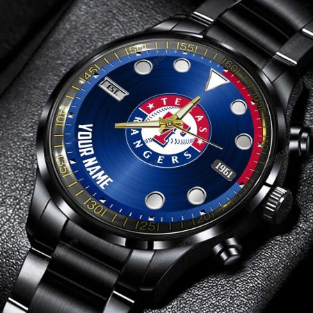 Texas Rangers MLB Personalized New Black Hand Watch Gift For Fans