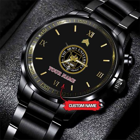The Army University Army Personalized Black Stainless Steel Watch